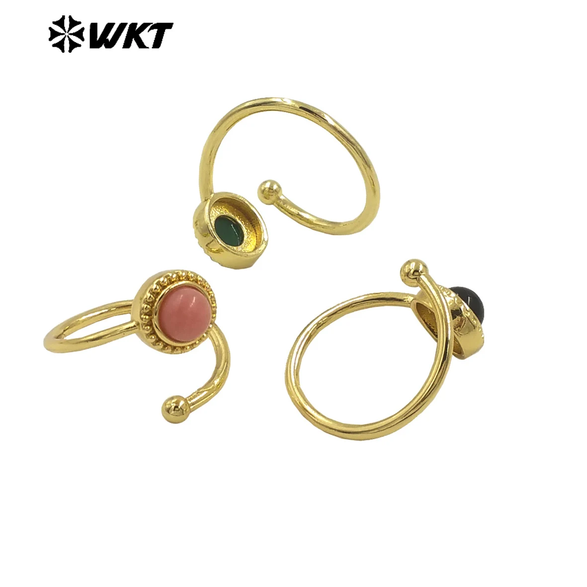 WT-R539 Unique Retro Wrap Design 18k Glated And Gemstone Paved For Women Banquet Party Jewelry Decorated