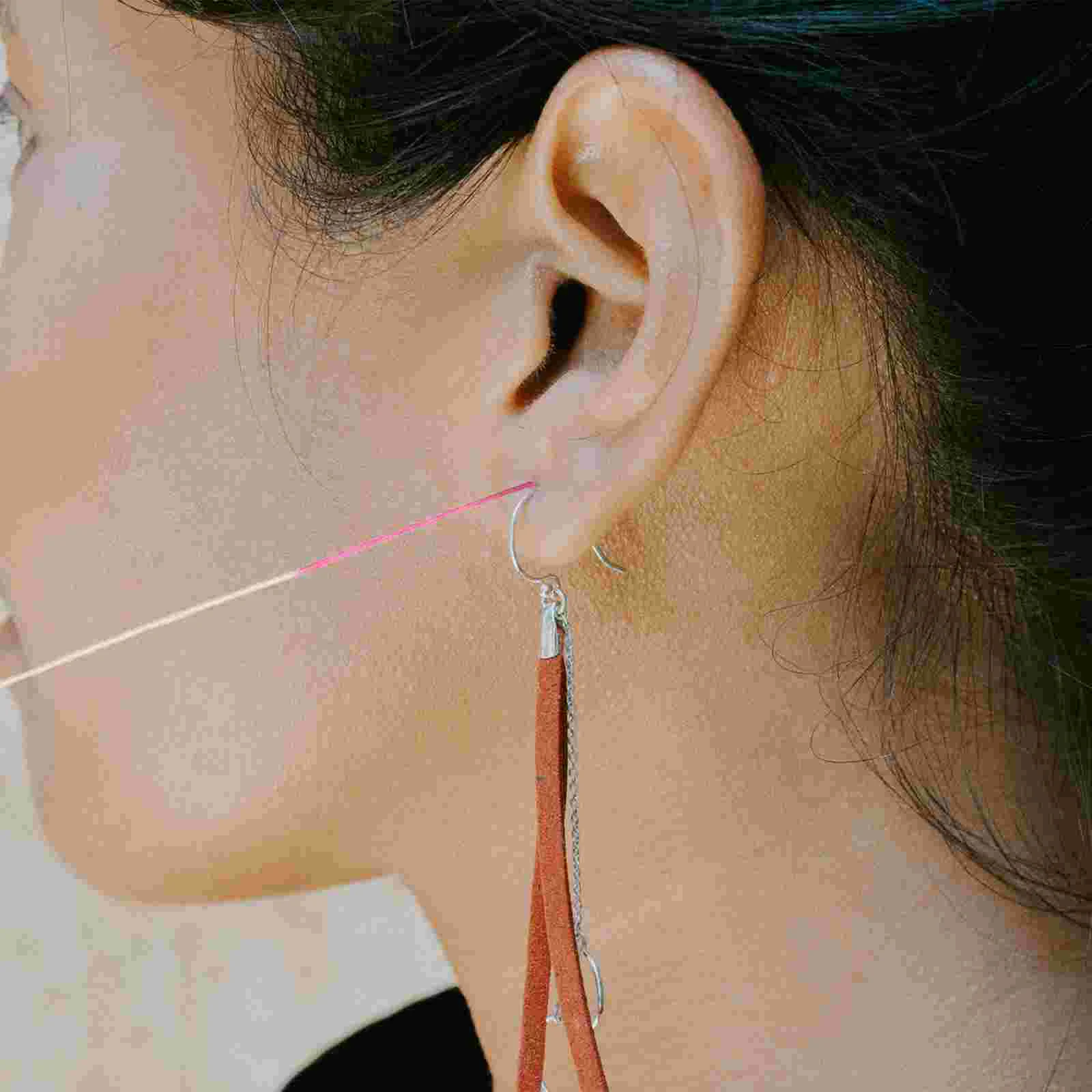 Ear Piercing Cleaner Floss 8 Tubes Earring Hole Cleaners Disposable Piercing Aftercare Lines Safe Cotton For Pierced Ears