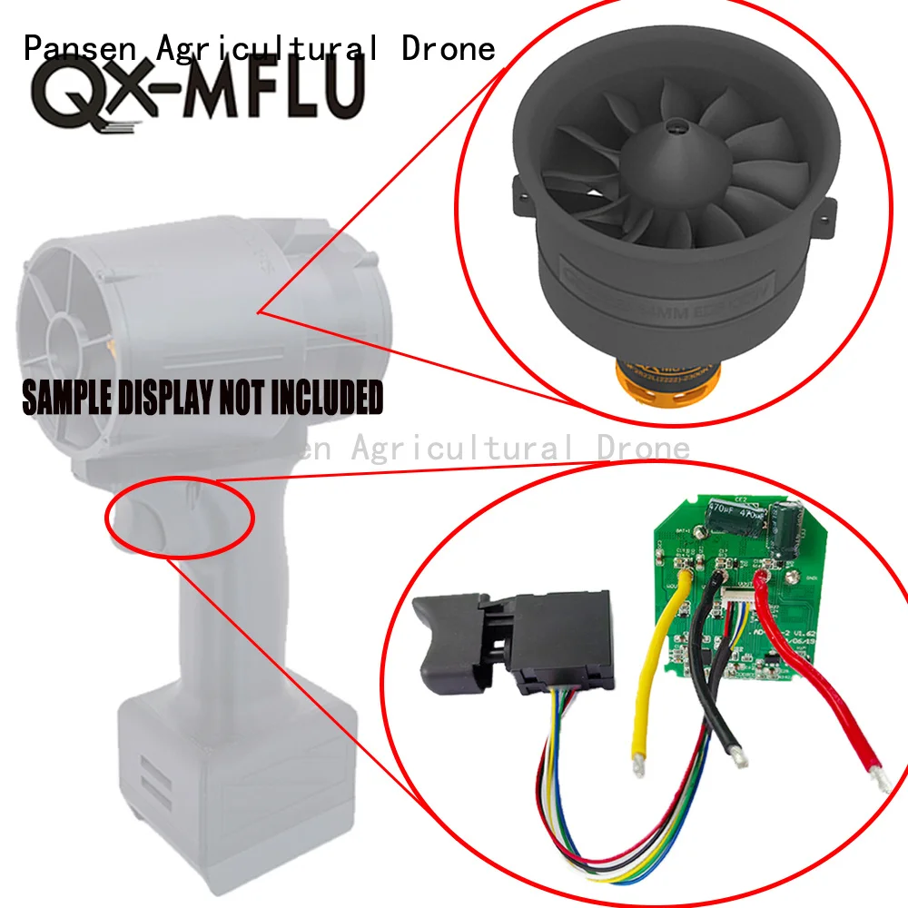 High Power 1000W EDF Brushless Motor System Kit 50mm 64mm 70mm Turbo Fan ESC Blower with Switch for RC Jet UAV view 3