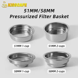 Coffee Filter Basket 51MM 58MM Pressurized Double Layer For Delonghi Gaggia E61 Portafilter Espresso Maker Accessories Barista