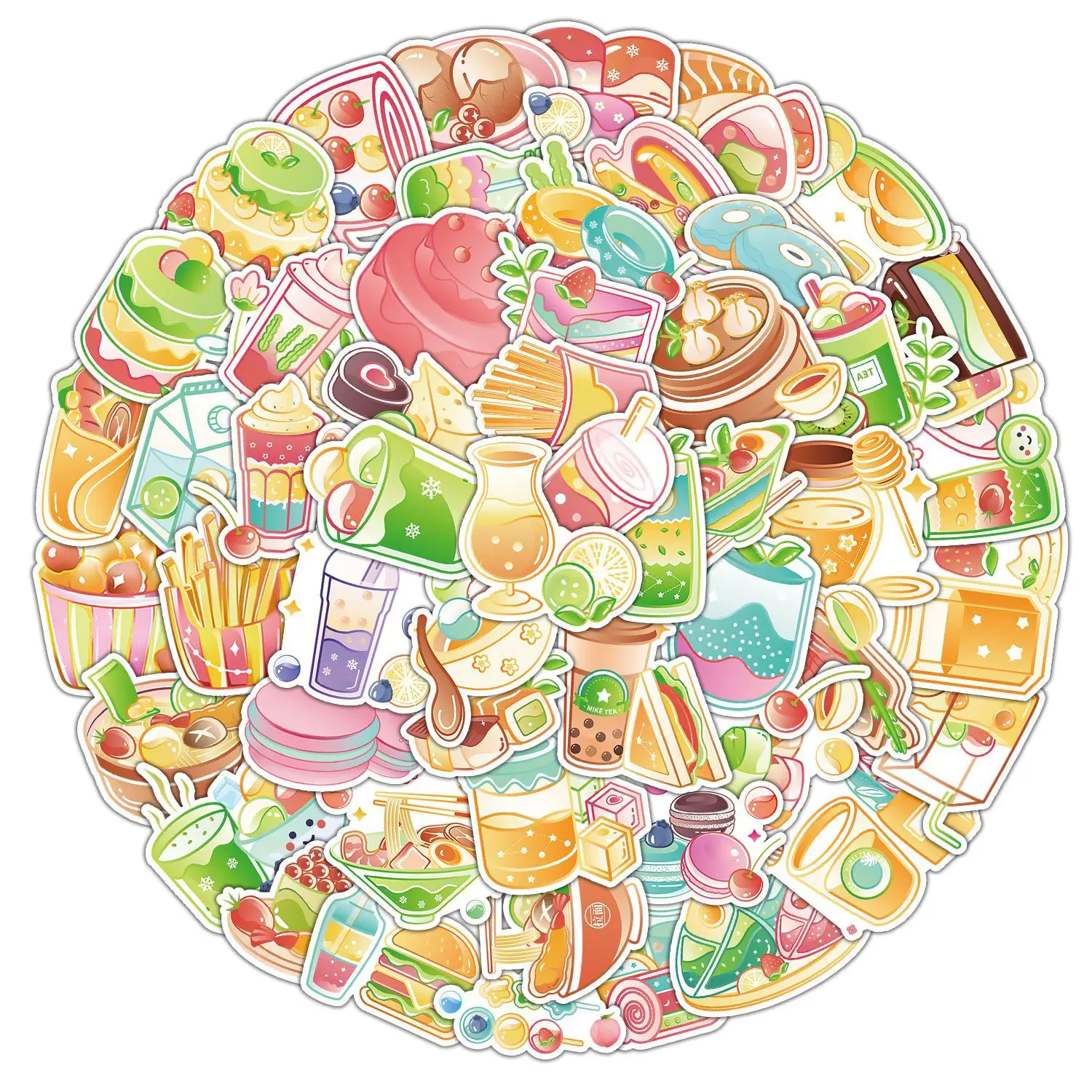 10/30/50pcs Crystal Gourmet Graffiti Sticker Guitas Computer Mobile Phone Sticker Waterproof Creative Luggage Decorative Sticker