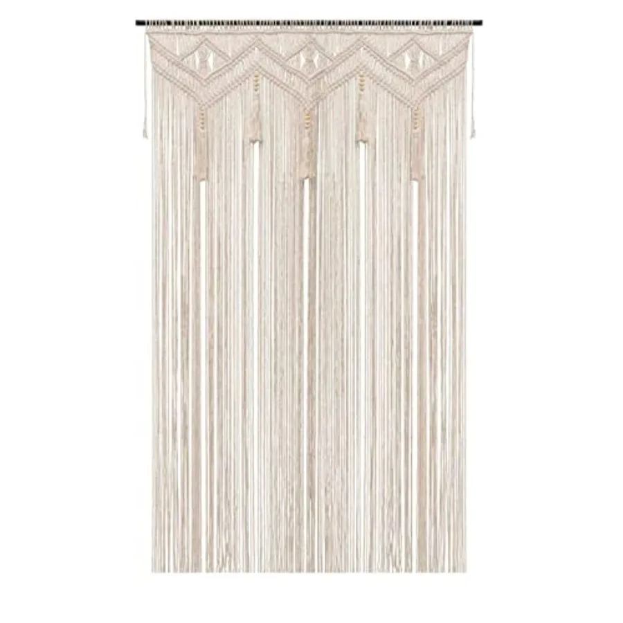 Boho Curtains for Bedroom Macrame for Windows Living Room Boho Decor Large Macrame Wall Hanging Beaded Curtain for Doorway Clos