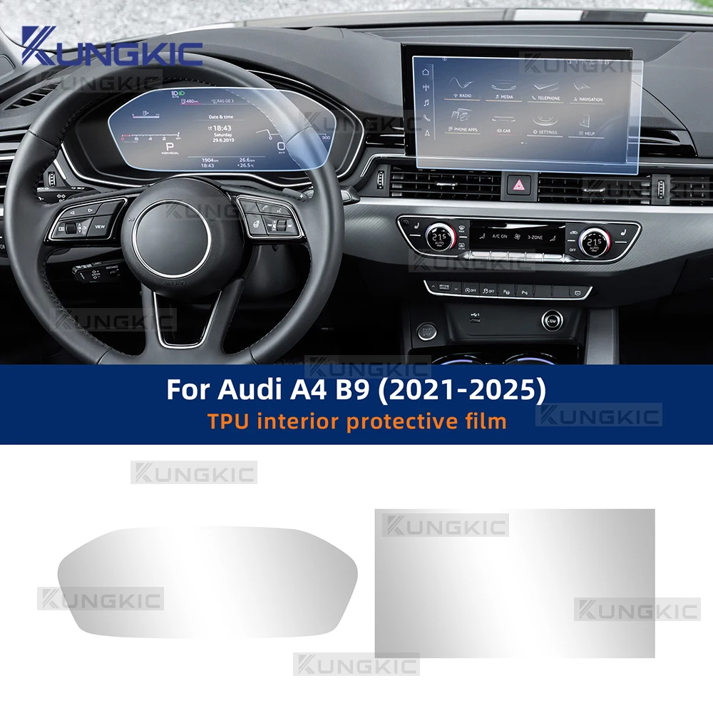 

For Audi A4 B9 2021-2025 Car Interior Protection Film Dashboard Navigation Screen Transparent Glossy Matte Sticker Anti-scratch