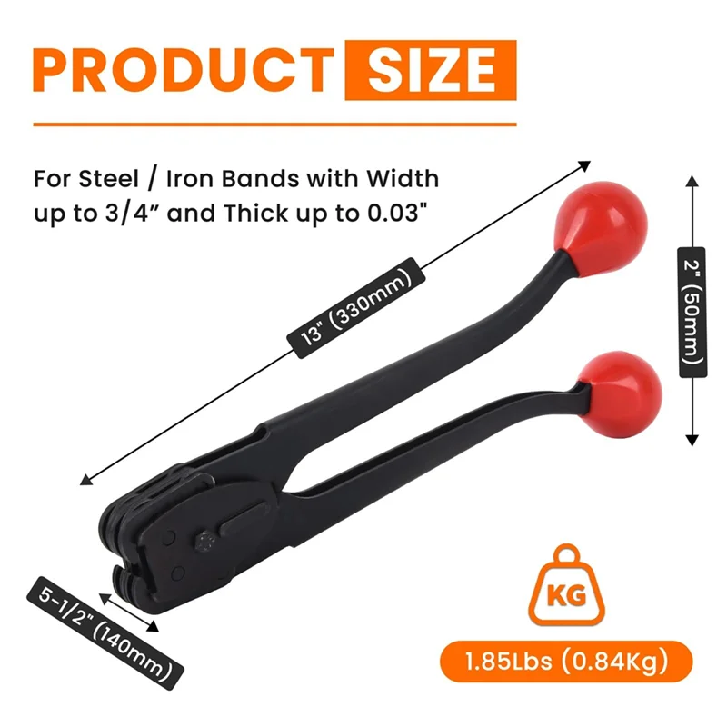 3/4" Metal Banding Strapping Sealer Tool High Strength Sealing Conform Ergonomic Design Heavy Pallet Packing Pliers