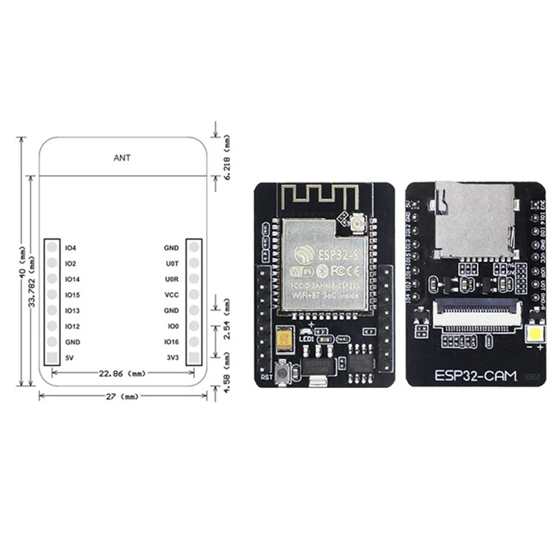 Placa de desenvolvimento ESP32-CAM 520KB + 4M PSRAM 32Mbit WIFI + Bluetooth Ultra Low Powers Iot Módulo de placa de desenvolvimento 5V