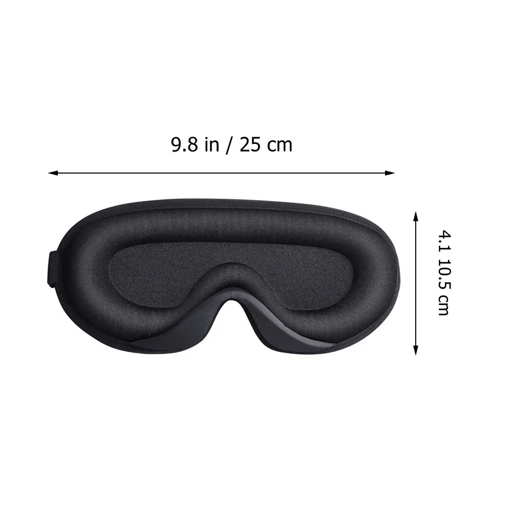 Black Sleep Mask Unisex Elastic Adjustable Strap Lightweight Breathable Eye Shade Cover for Sleeping Travel Night Use