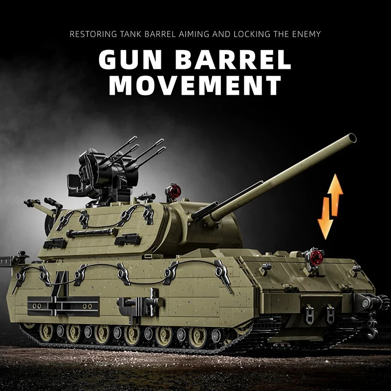 Военная серия Rat Heavy Armored Tank Building Blocks Panzer VII Maus Tank Brick Модель WW2 Армейский солдат Игрушки для мальчика Подарок MOC