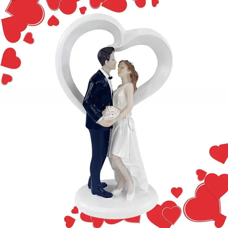 creative Wedding Party Cake Topper Resin Bride And Groom Cake Decorations Decorative For Proposal Anniversary Elegant Statues