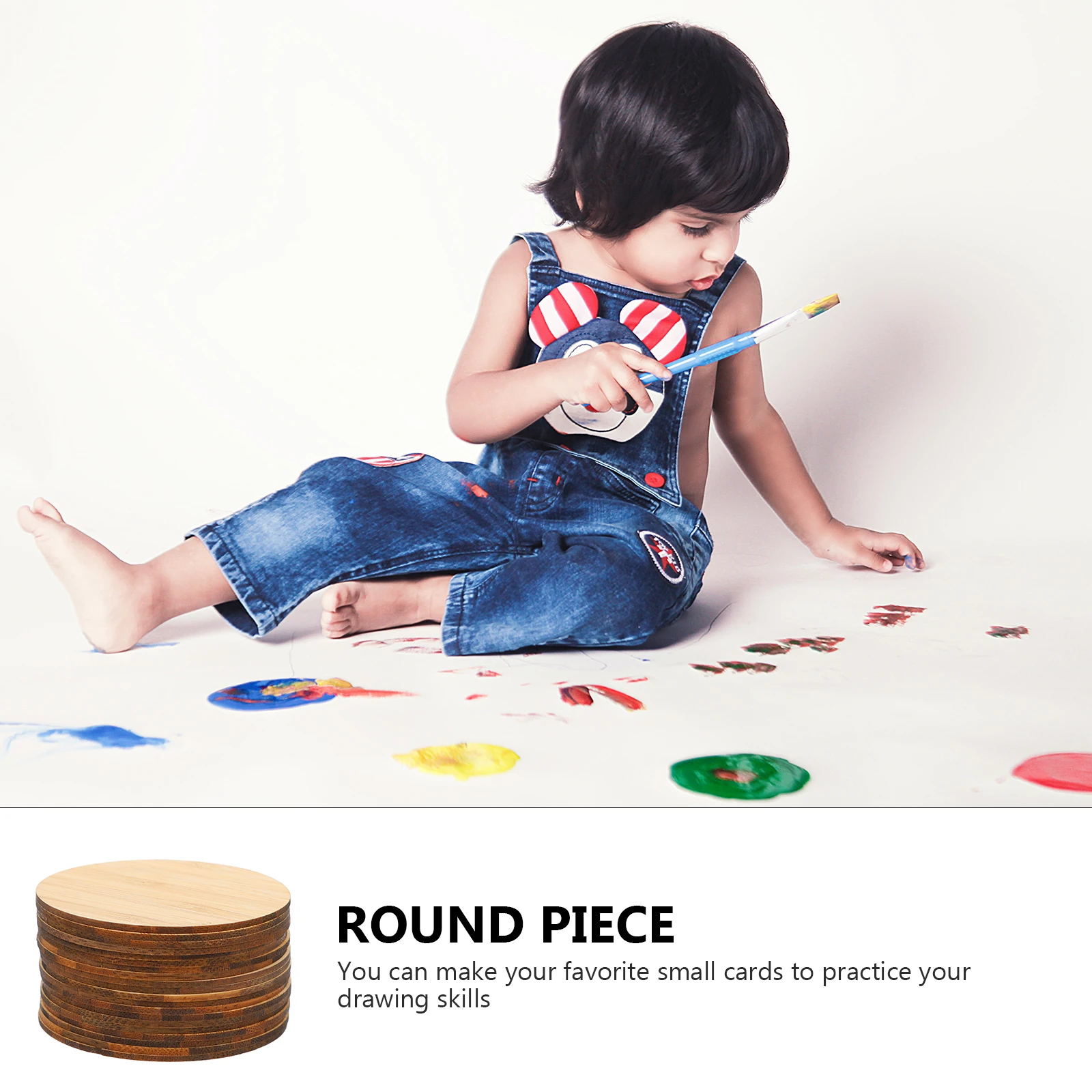 

20pcs Bamboo Materials 8cm Unfinished Round Unfinished Round Diy Painting Piece DIY Pieces Kids Craft Decor Safe