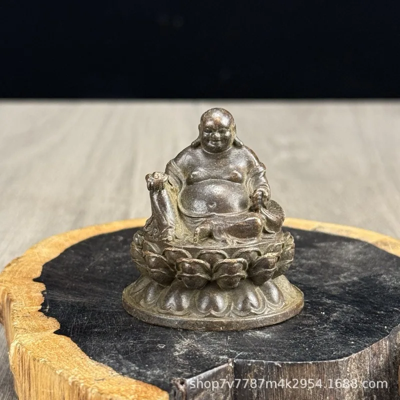 Brass alloy crafts: Smiling Buddha home decoration ornament