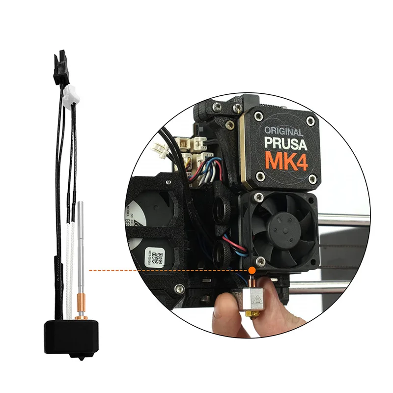 

Prusa MK4 Compatible Hot End Dual Metal Build Precise Filament Feed Durable Stable Professional Upgraded 3D Printer Component