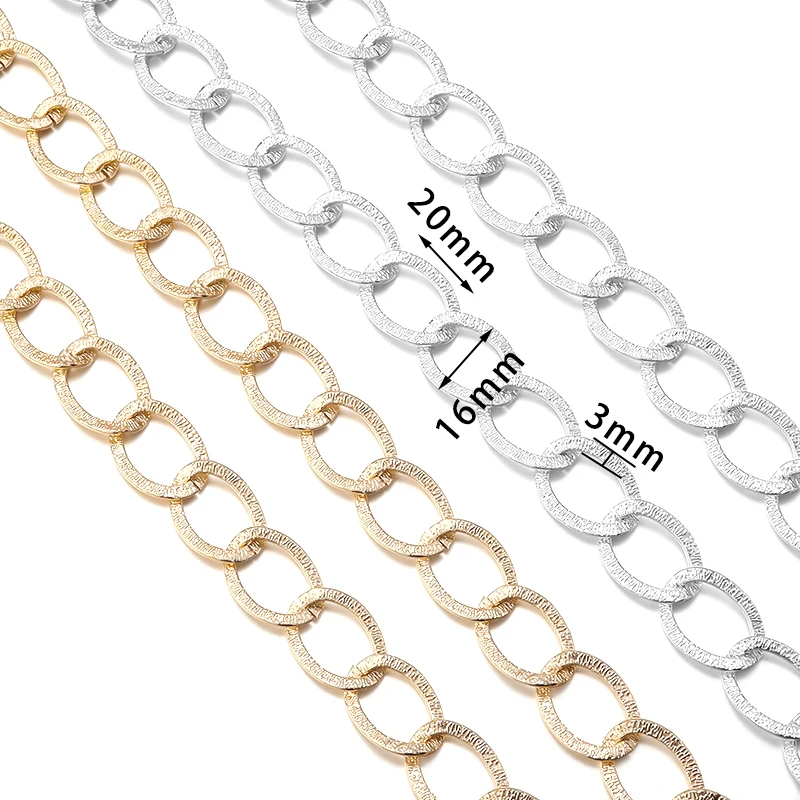 5Yards/Roll 20x16mm Long Open Link Ring Extended Extension Necklace Chains Tail Extender Chain For Jewelry Making Supplies