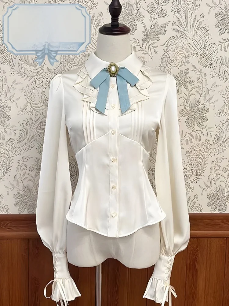 

Gothic Sle Long Sve irt Inner Wear Matching loween Doll House eep Leg Sve Versatile Ele Court Sle Polyester