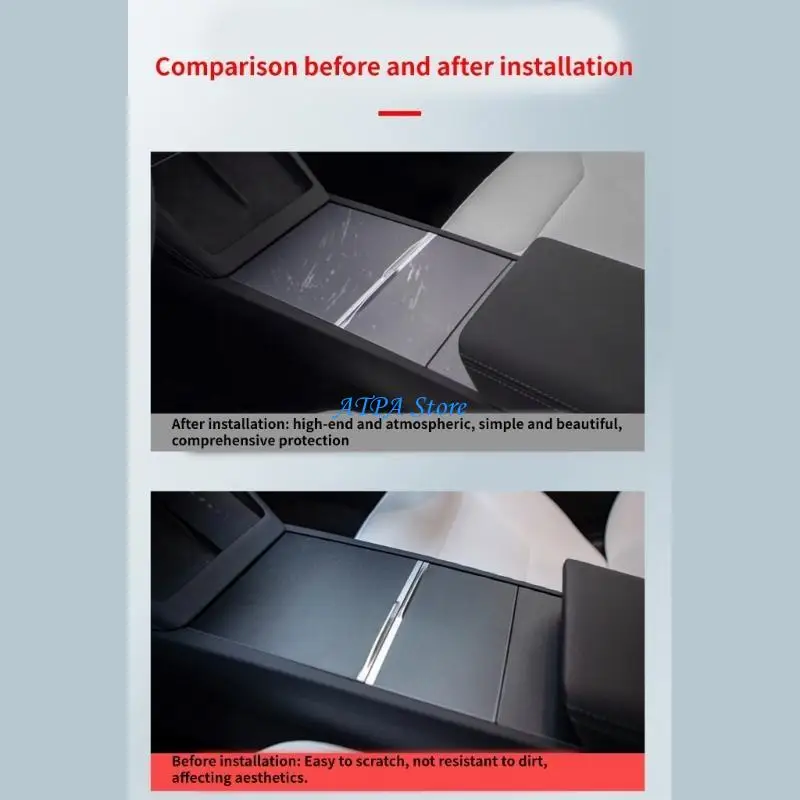 

U13C Clean & Elegant PC Film Sticker for Car Center Console Armrest for