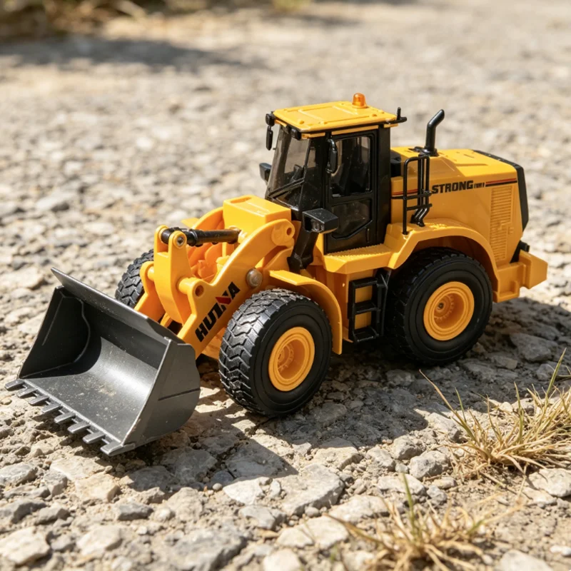 HUINA 1552 1:16 11 Channel RC Alloy Loader Remote Control Construction Bulldozer Simulation RC Truck Model Vehicle Toy Gift