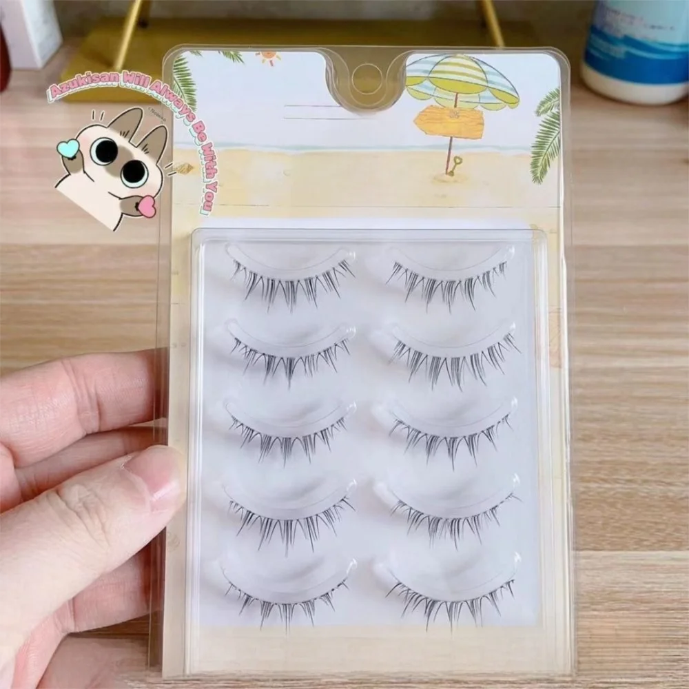 5 pares novo haste transparente cílios postiços macios naturais cílios grossos mangá extensão de cílios maquiagem dos olhos