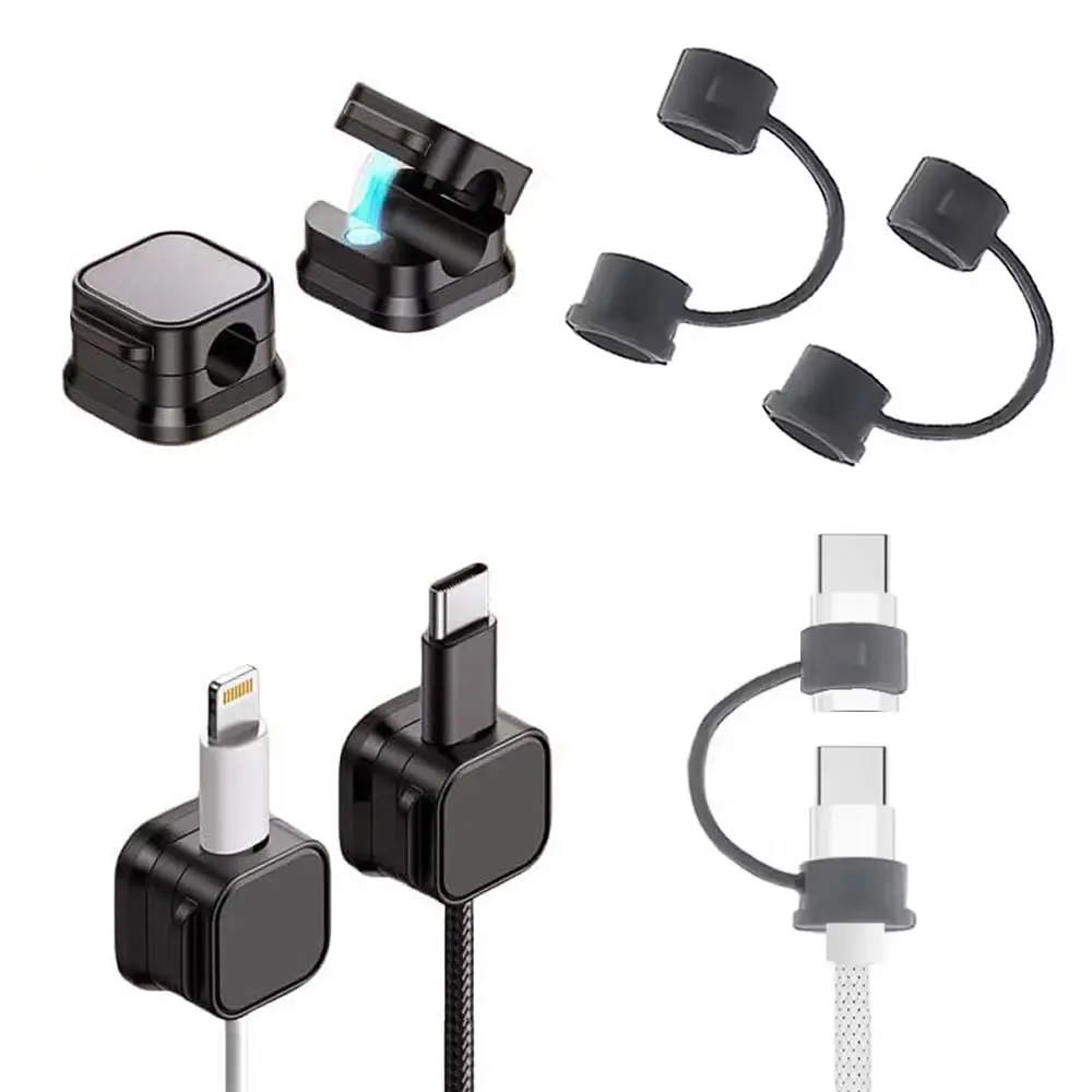 

Магнитный органайзер для шнура, настольный органайзер и различные адаптеры для зарядки телефонного кабеля, силиконовый защитный чехол от потери, рукав