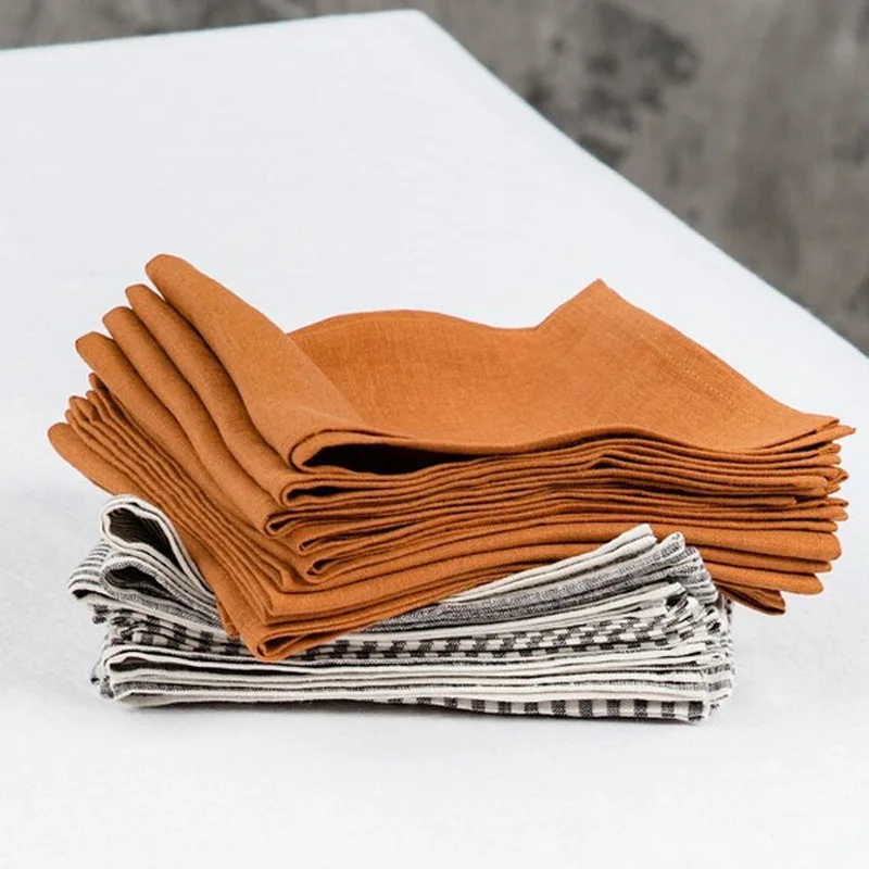 Rust Fall Thanksgiving Cloth Napkins: Washable, Reusable, Bulk Set of 6 Cotton 16