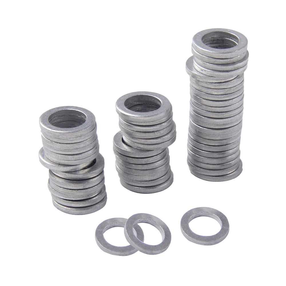 50Pcs Car Engine Oil Drain Plug Metal Crush Washer Seal O-Ring Gasket 12mm ID. 20mm OD.