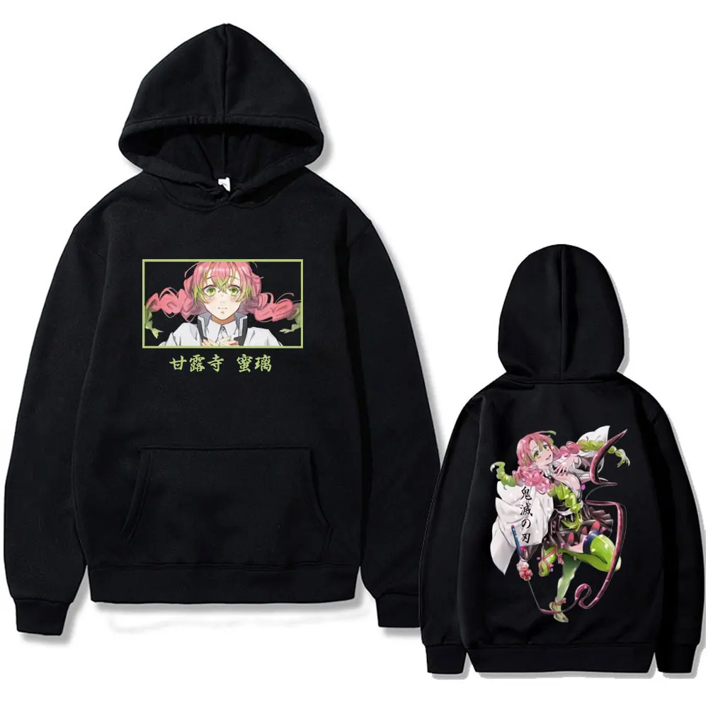 Anime Demon Slayer Kanroji Mitsuri Grafische Hoodie Kimetsu Geen Yaiba Trui Mannen Vrouwen Casual Fleece Katoen Oversized Sweatshirt