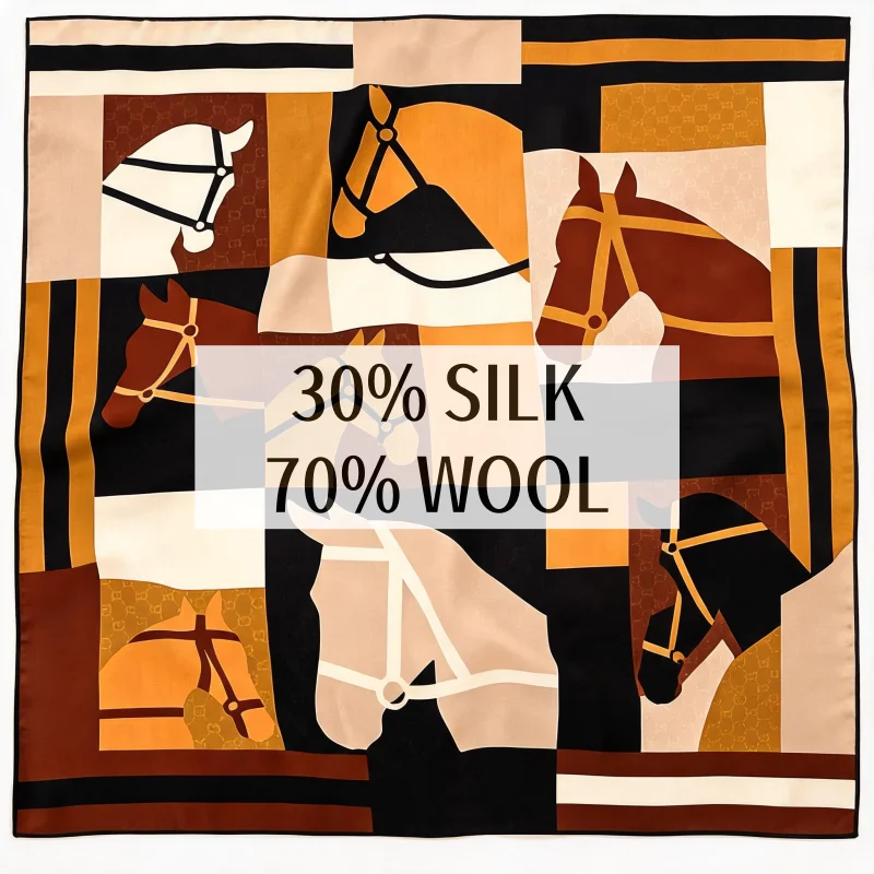 Silk Neck Scarf - Pañuelo Cuadrado con Diseño Geométrico Abstracto