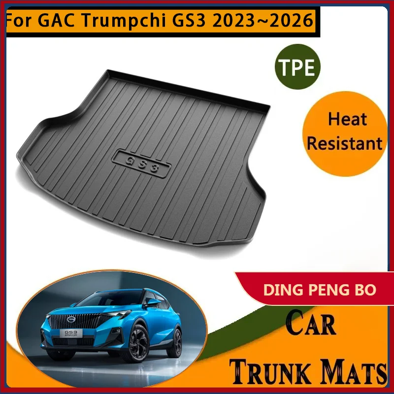 For GAC Trumpchi GS3 Emzoom Yingsu II 2023~2026 Car Rear Trunk Mats Boot Carpets Back Seat Mat Waterprooof Pads Cars Accessories