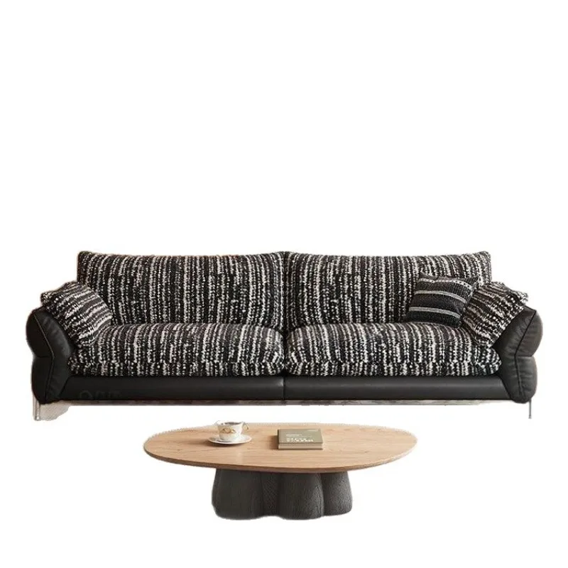 Removable and washable Chenier Flowing Shadow Leather Cloth Sofa Grado Living Room Straight Row