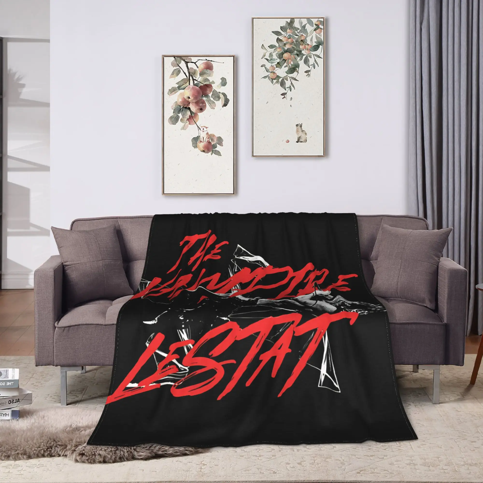 The Vampire Lestat Tour Merch Red Script Plush Blanket Children  Flannel Throw Blanket For Outdoor Soft Quality Bedspread Gift