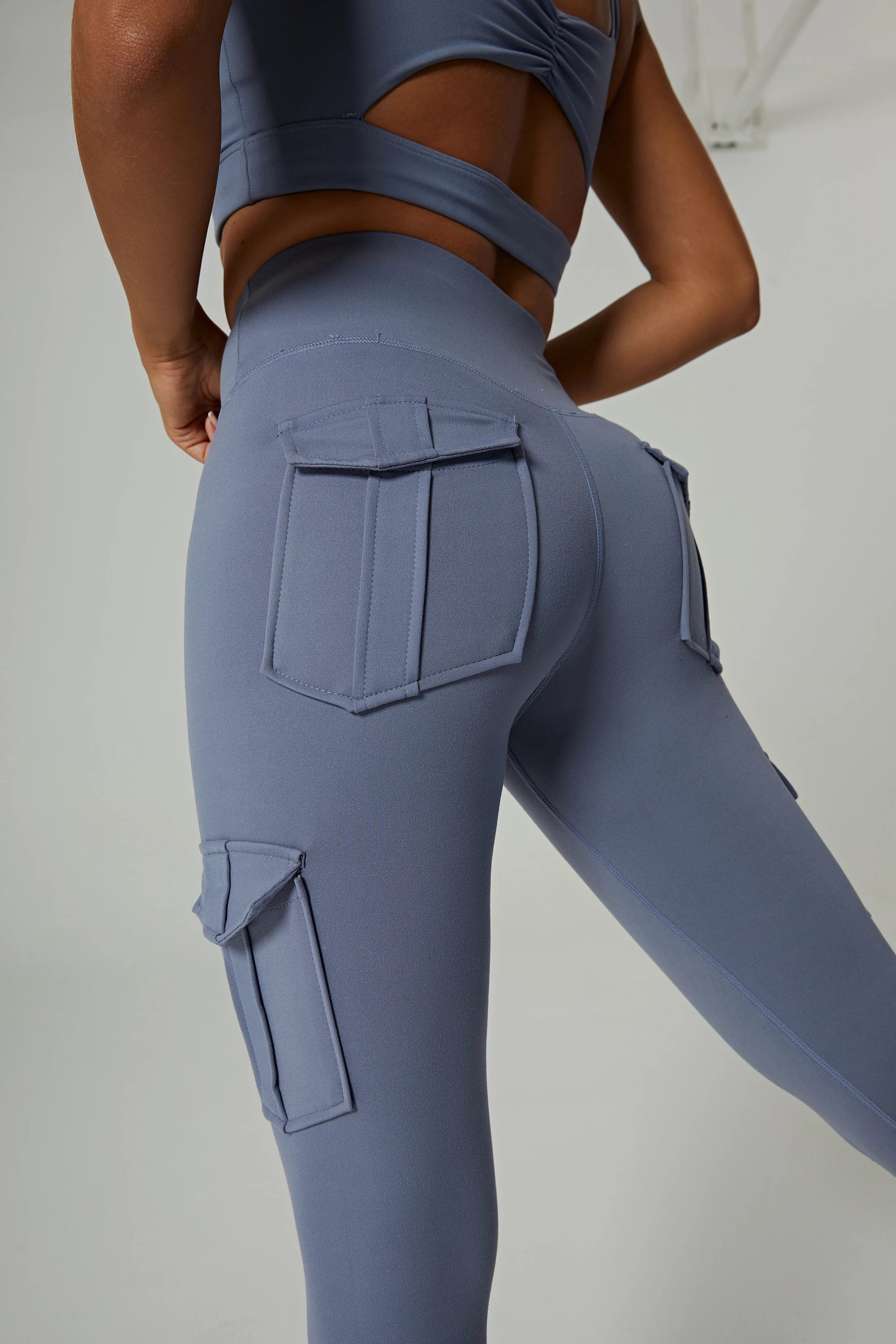 High Waist Stretch Impact Leggings Women Tummy Control Scrunch Bum Gym Clothing Woman Sweat-Wicking Workout Pockets Tights