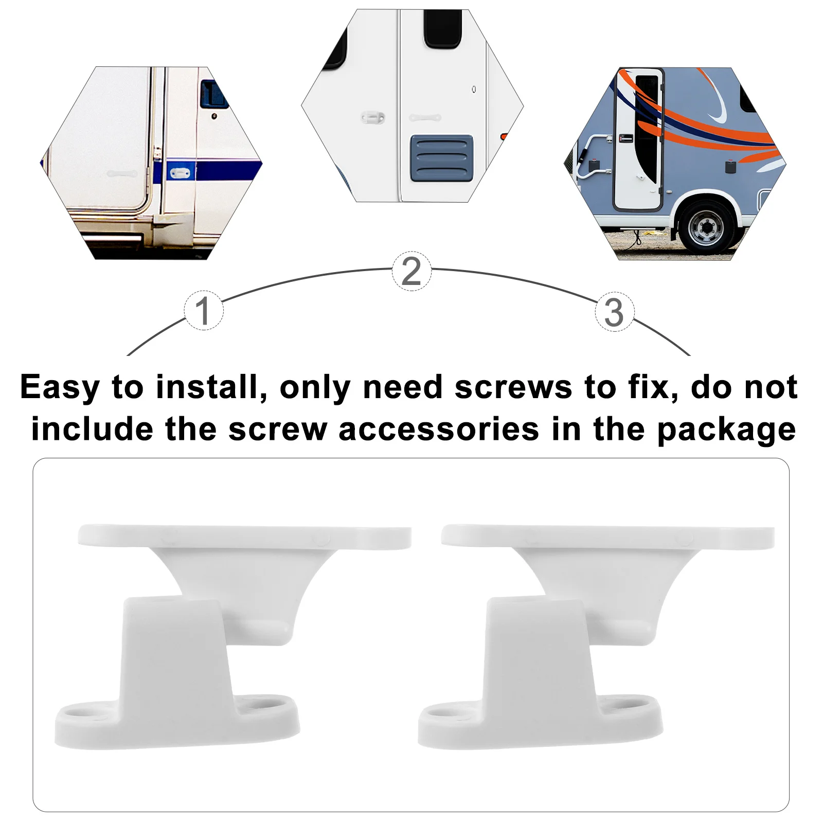 

2Pcs Door Retainer Kit T Shape Nylon Door Stop Durable Exterior Lockers Camper Rv Motorhome Boat Holder Catch Retaining Tool