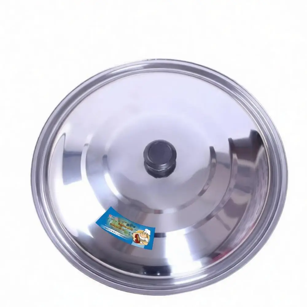 Heavy Duty Stainless Steel Pot Lid Thickened Cooking Pan Cover Portable Kitchen Pot Caps For Frying Wok Large Cookware