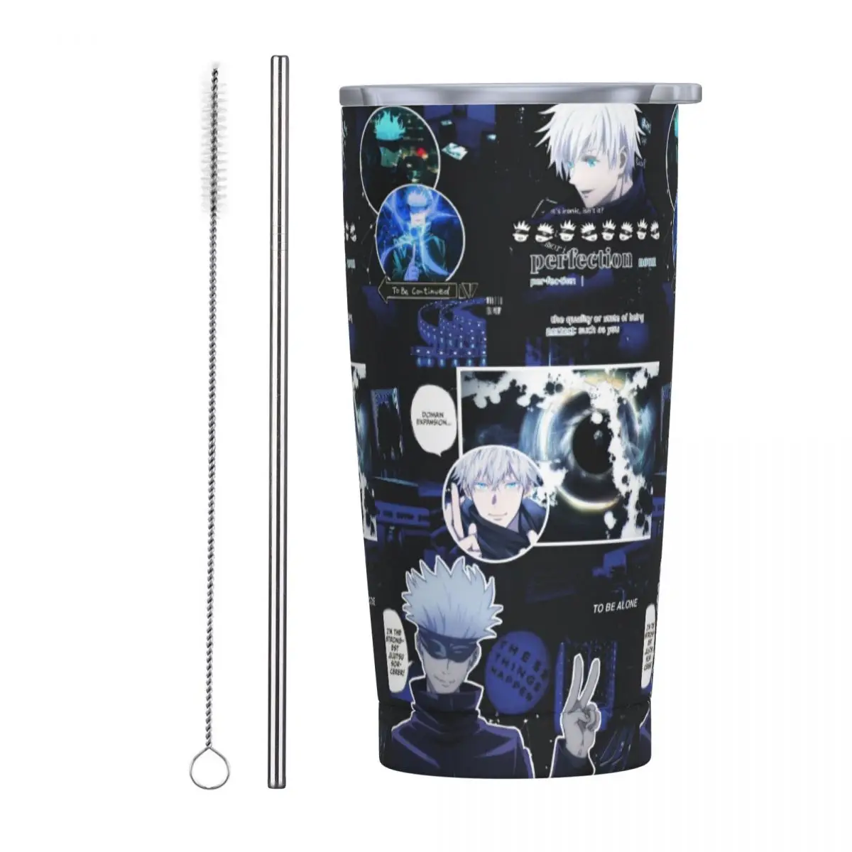 Stainless Steel Tumbler Mugs Cup With Straws Anime Cartoon Cold and Hot Water Bottle Heat Preservation Thermal Mug