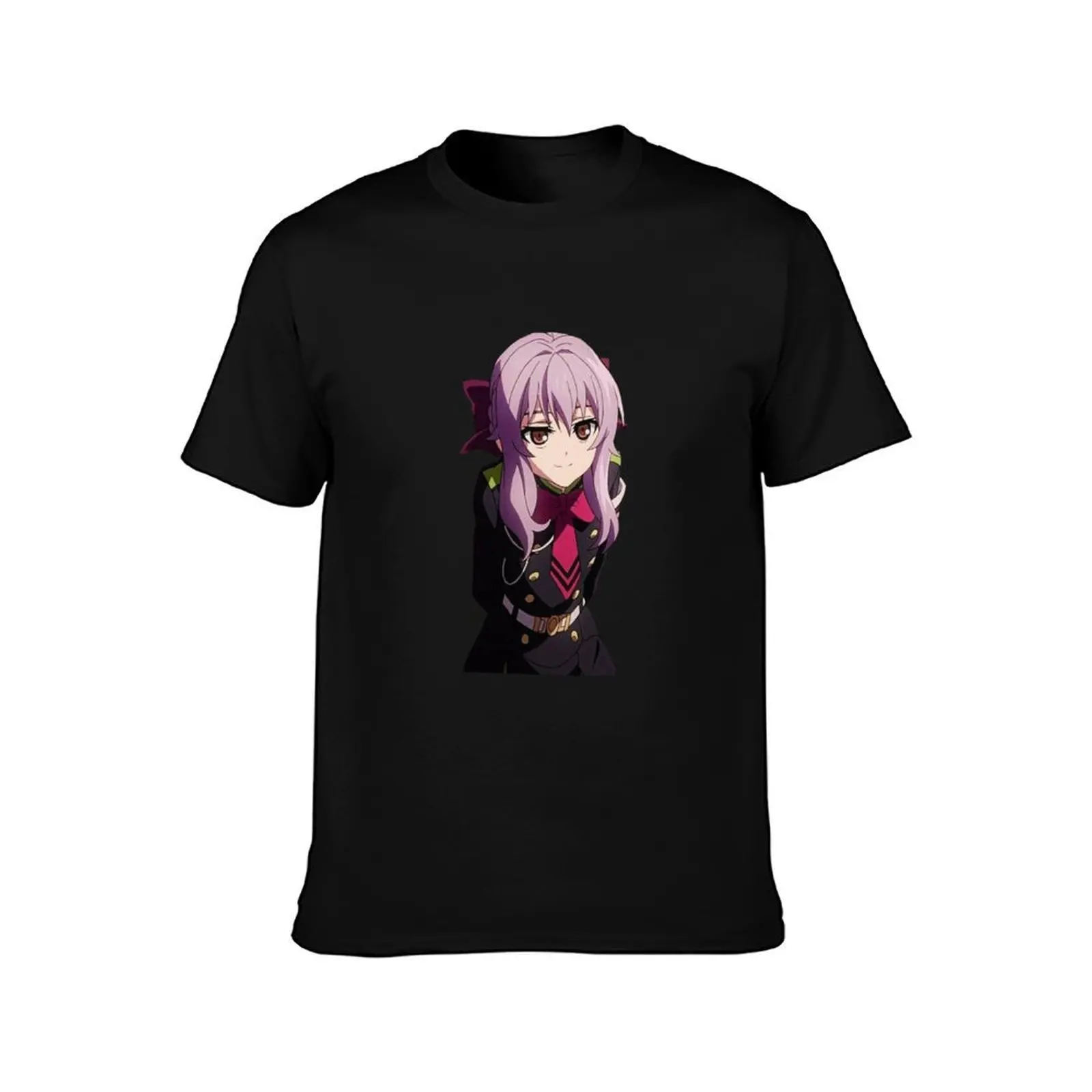 Shinoa Hiiragi T-Shirt, Summer Casual Cotton Tee, Oversized Streetwear Tops, Vintage Graphic Print, Loose Fit Short Sleeve