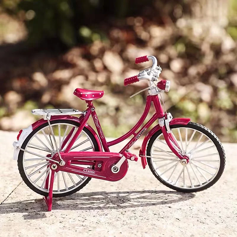 จักรยานเสือภูเขาแบบย้อนยุคการจำลองขั้นสูง1:10ใหม่โมเดลจักรยานที่คิดถึงโลหะผสมของขวัญเครื่องประดับสำหรับผู้ใหญ่ของสะสม