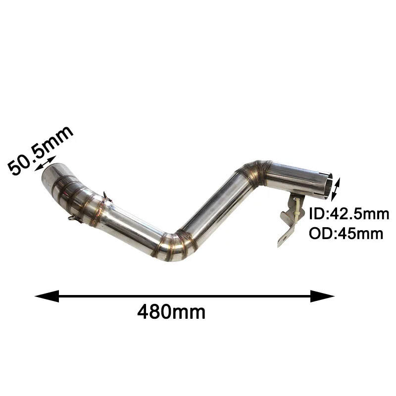 ل KTM DUKE 125 2011 إلى 2015 DUKE 200 2012 إلى 2016 DUKE 390 2013- 2016 الانزلاق على العادم الهروب الأوسط وصلة الأنابيب الفولاذ المقاوم للصدأ #4