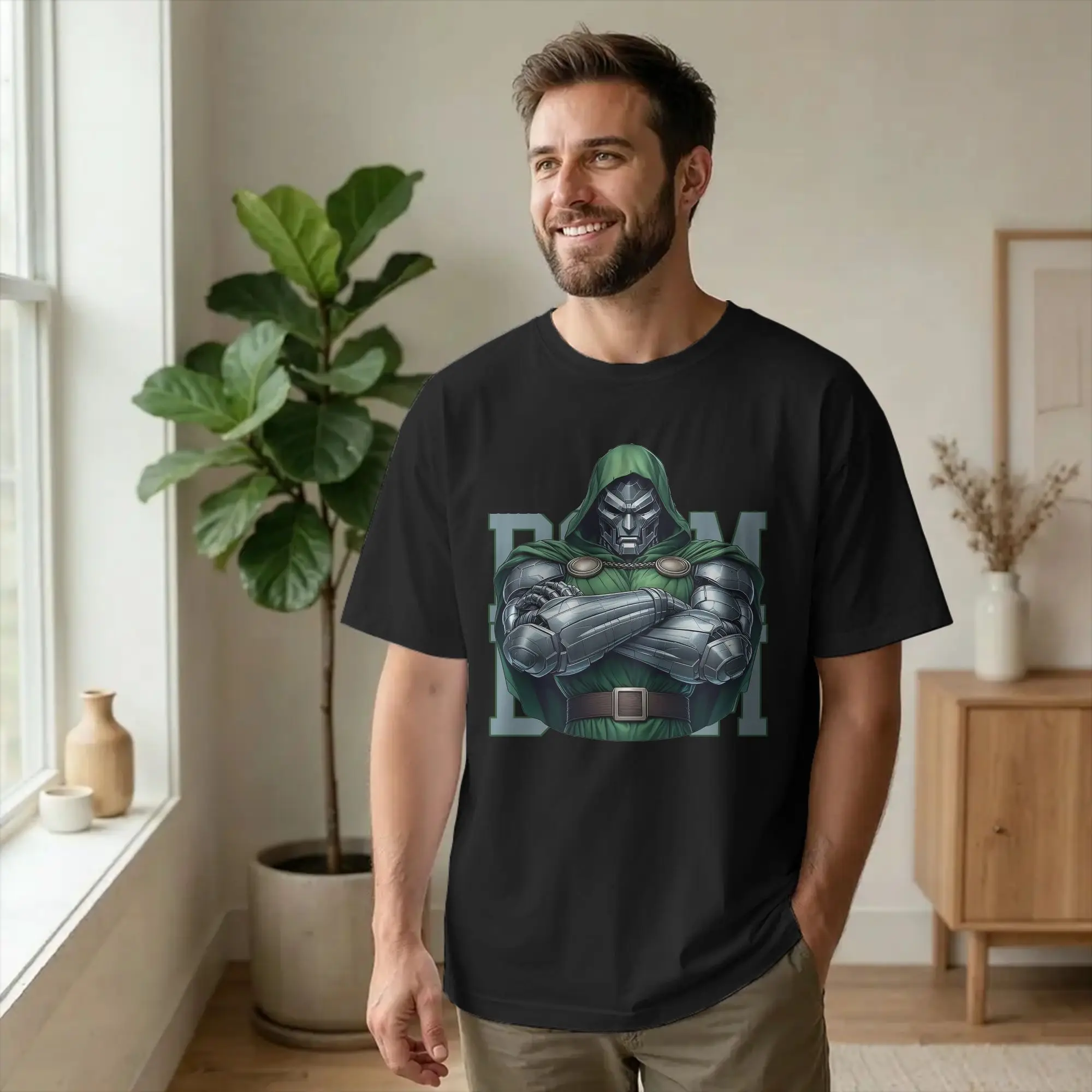 Vintage Dr Dooms Supervillain T-Shirts for Men Women Funny 100% Cotton Tees Crew Neck Short Sleeve T Shirts Plus Size Tops