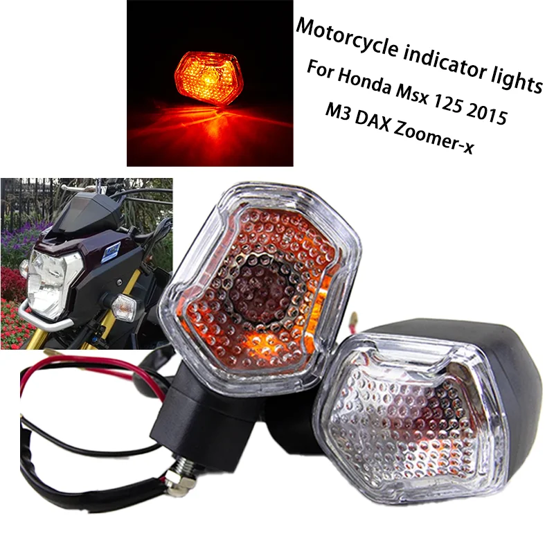Luces intermitentes de señal para motocicleta Honda MSX125 M3 DAX Zoomer-X ZUMA 110C pequeño mono lámpara de señal de giro para motocicleta