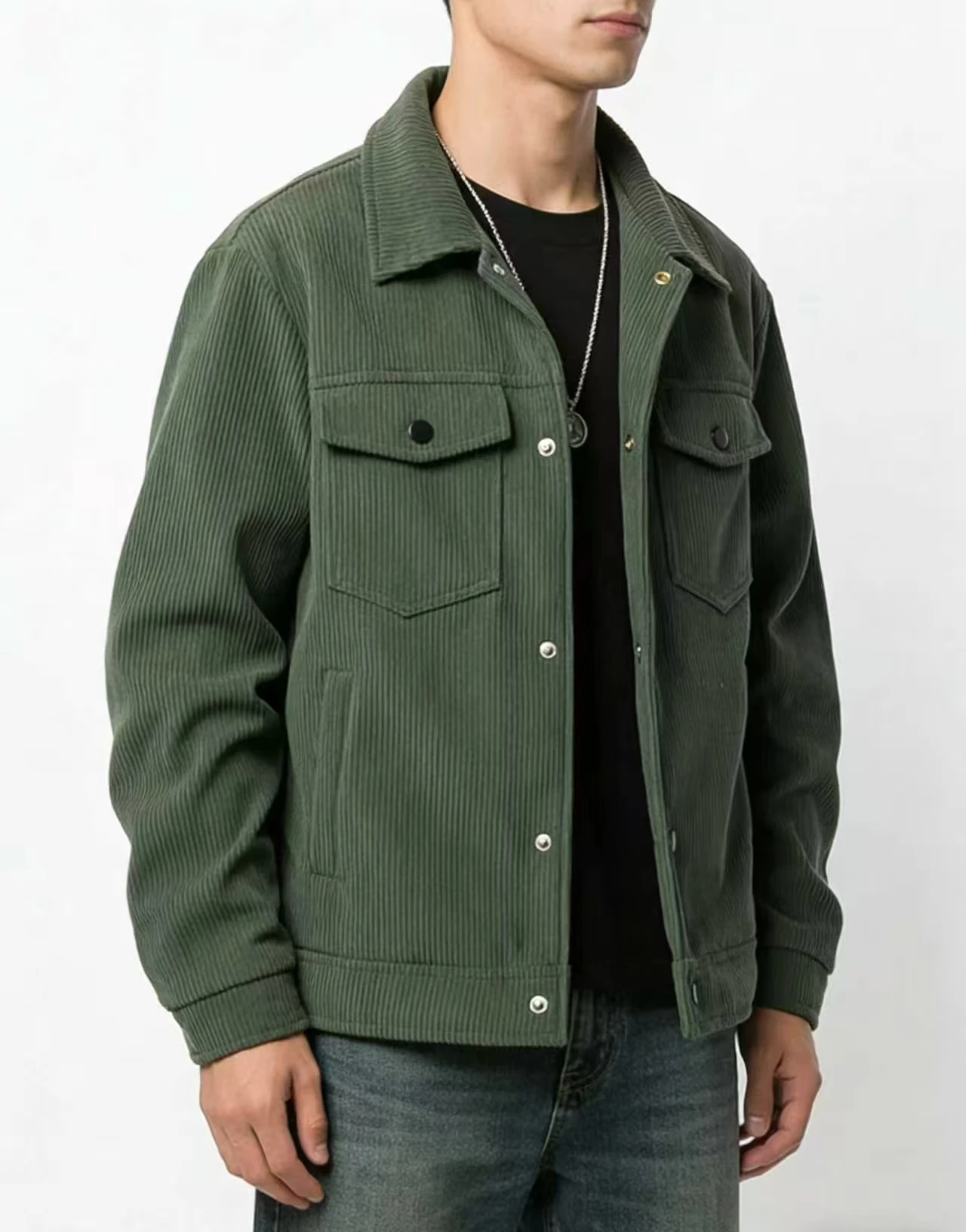 

Осенне-зимняя винтажная вельветовая куртка со свободным воротником, рабочая одежда, стильная повседневная верхняя одежда