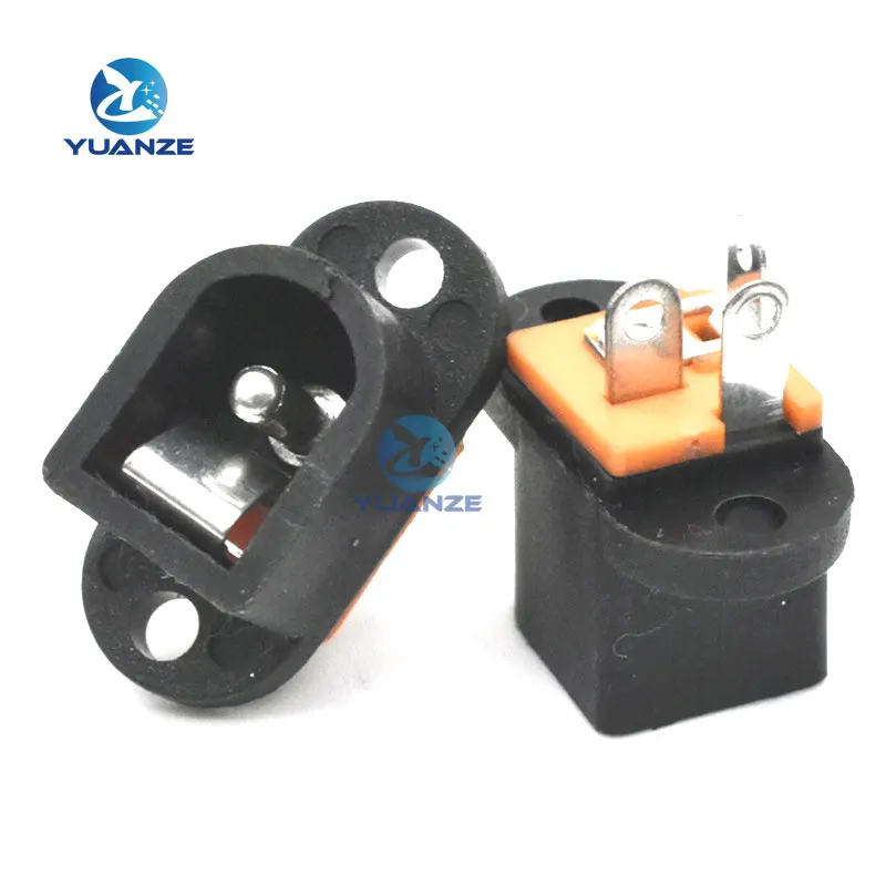 10Pcs DC-016 DC Power Socket Jack Connector with Ear DC016 3Pin DIP Needle Size Adaptation 5.5mmx2.1mm Power Plug 5.5mmx2.5mm