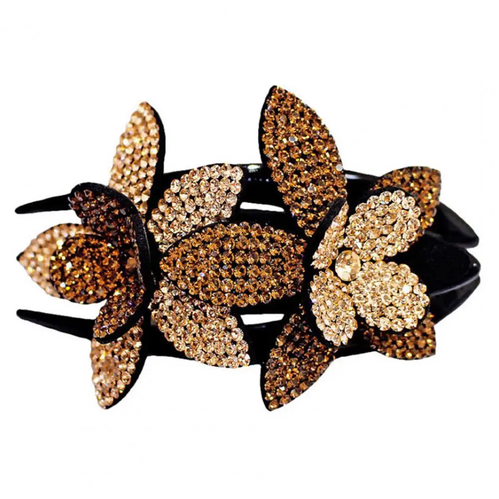 Hair Clip Shiny Rhinestone Headgear Clip Exquisite Hairpin Anti-deformed Anti-slip Hair Pin Accessory Women Hair Barrette