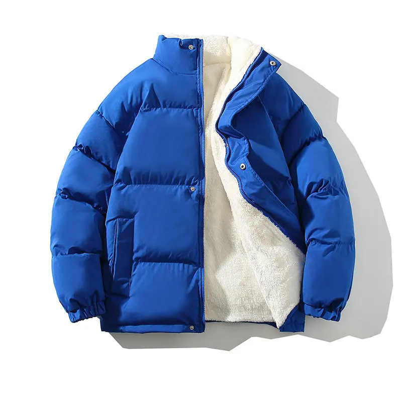 Velo Puffer Parkas masculino, jaqueta bolha solta, casaco quente, gola de gola alta, roupas masculinas, streetwear unissex, novo, inverno