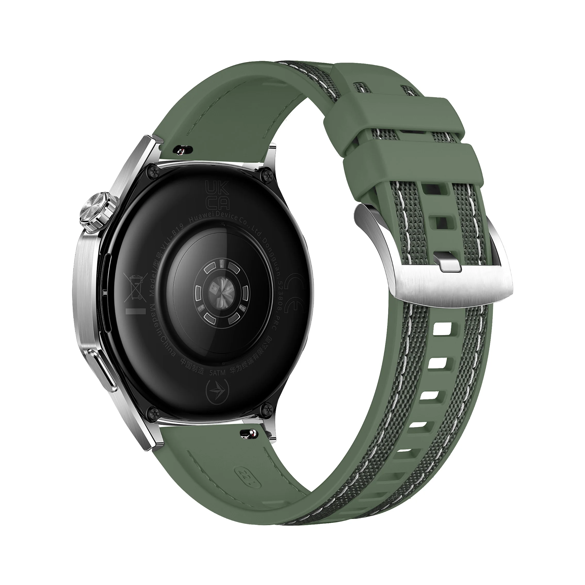 22mm Replacement Silicone Nylon Wrist Watch Band Fit for Huawei Watch Ultimate Soft Strap Suitable for Huawei Watch GT3 Pro 46mm