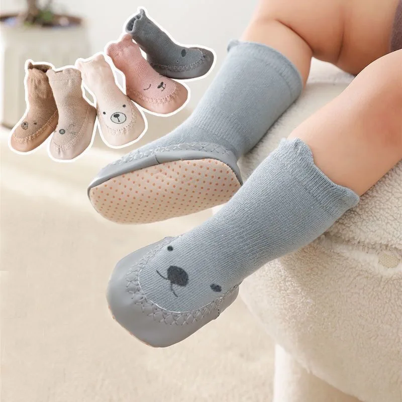 

Осень-зима 2022, детские напольные туфли и носки на мягкой подошве, детские средние трубки с защитой от падения, милые носки для малышей, детская обувь