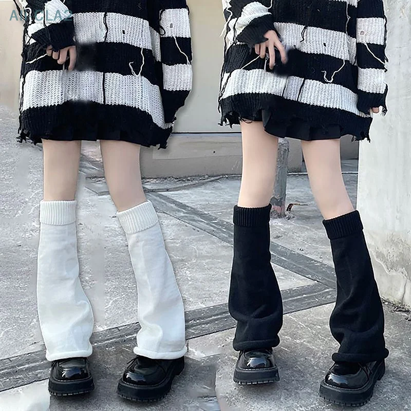 

1 Pair Y2k Japanese Winter Leg Covers Soft Fluffy Gothic Accessories Lolita Long Knitted Women Leg Covers Fashionable Tights