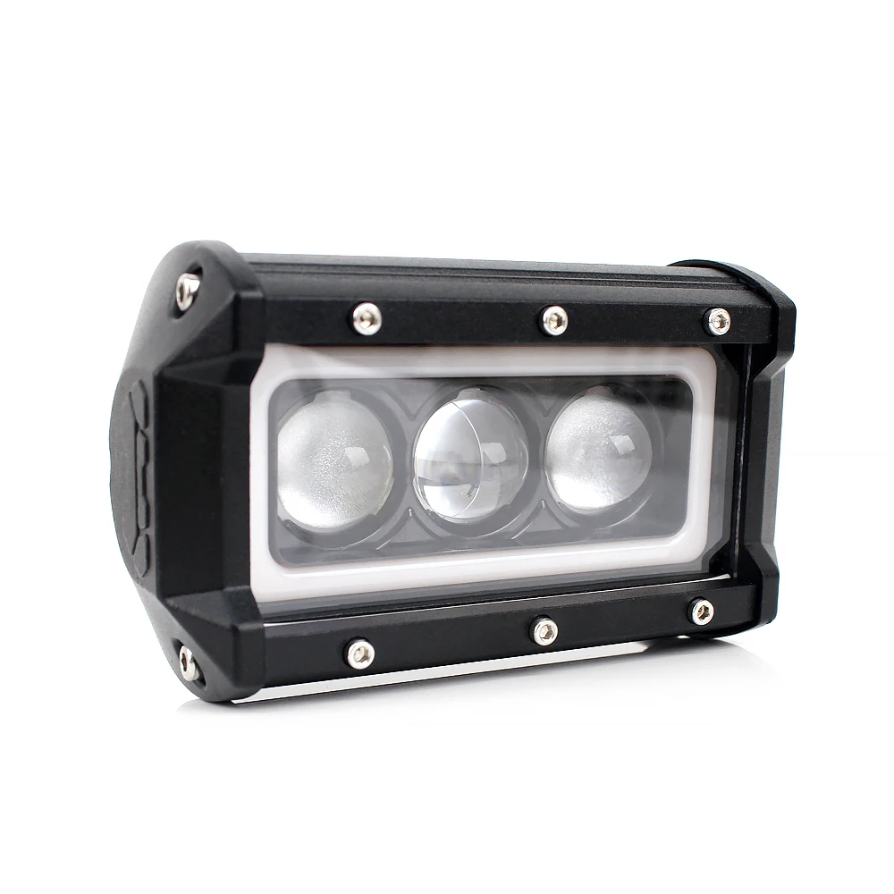 New 5-34 Inch Single Row Led Light bar Spot Led Work Light bar 6000k &3000k with halo Ring Driving Offroad Car Truck  12v 24v