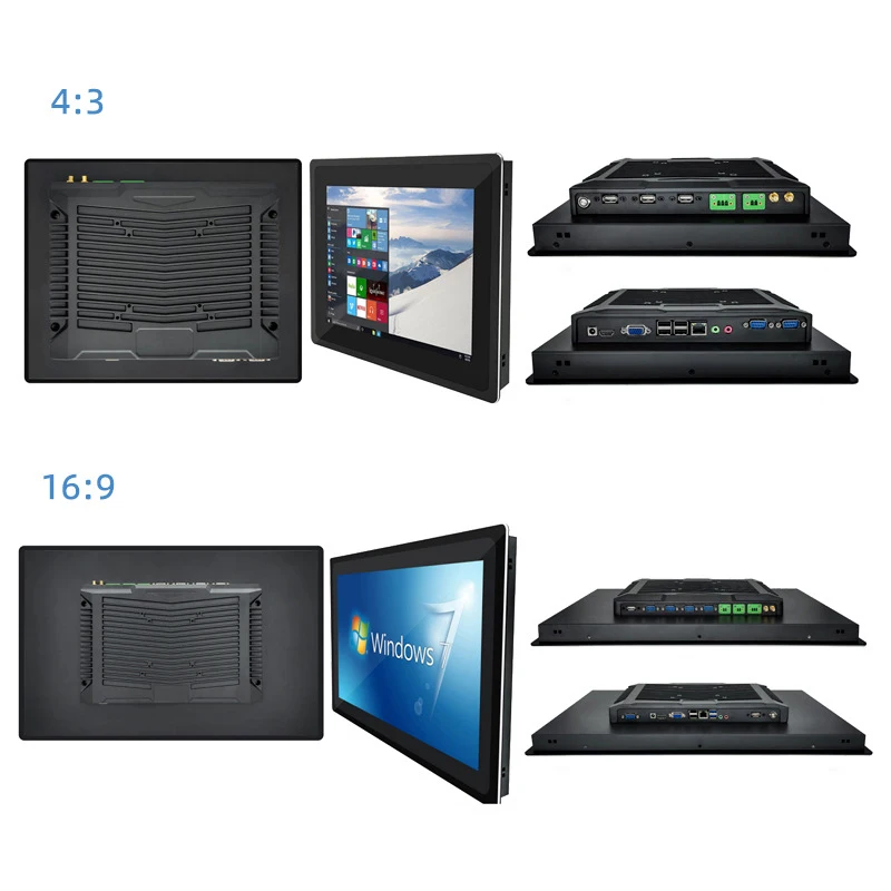 23.8 Inch LCD Industrial  Ip65 Panel Wall Mount Embedded Capacitive Touch Screen Display Industrial Panel Pc