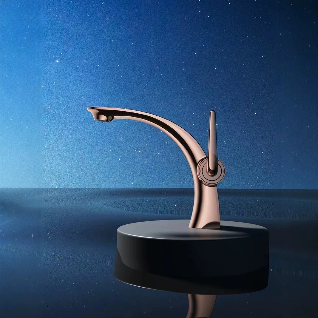 

Новый смеситель для раковины, однорычажный латунный смеситель для раковины для горячей и холодной ванной комнаты, смеситель для раковины с декорированным лунным дизайном, Новое поступление