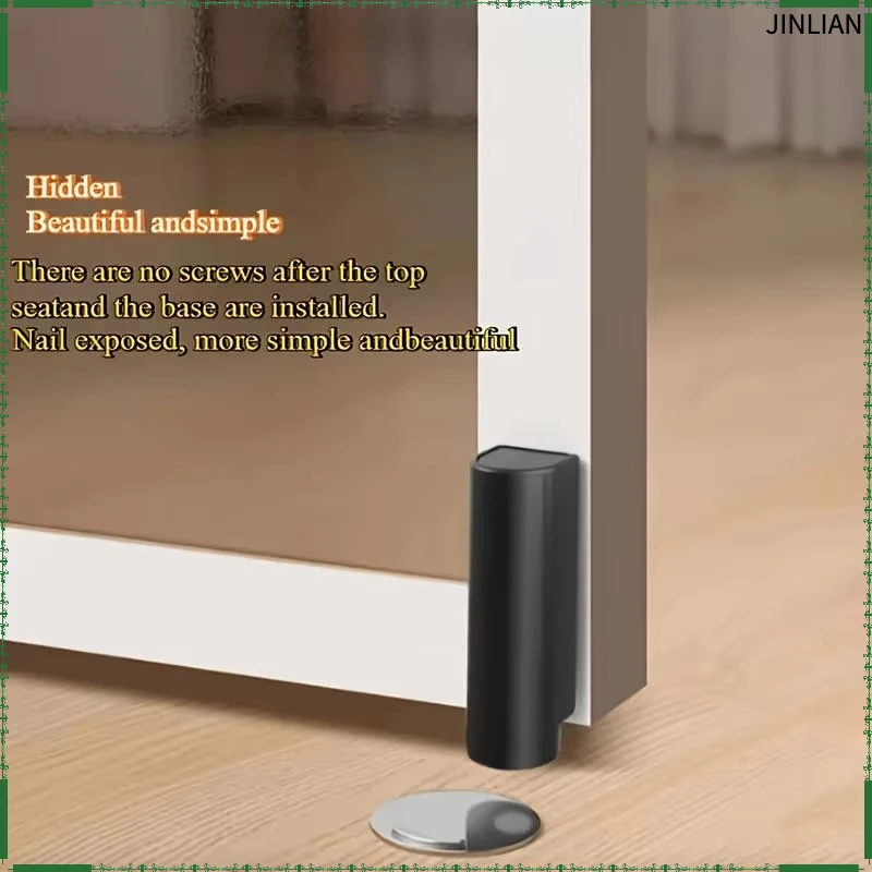 1PC Creative Magnetic Door Stopper Stainless Steel Nail Free Base Hardware Close Prevention Stop Door Closer