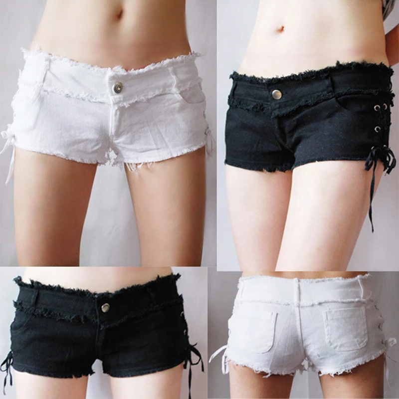 Phụ Nữ Tua Rua Thấp Tăng Eo Hot Ngắn Gợi Cảm Denim Chiến Lợi Phẩm Gợi Cảm Quần Short Jean Dễ Thương Micro Mini Ngắn Câu Lạc Bộ Khi Mặc