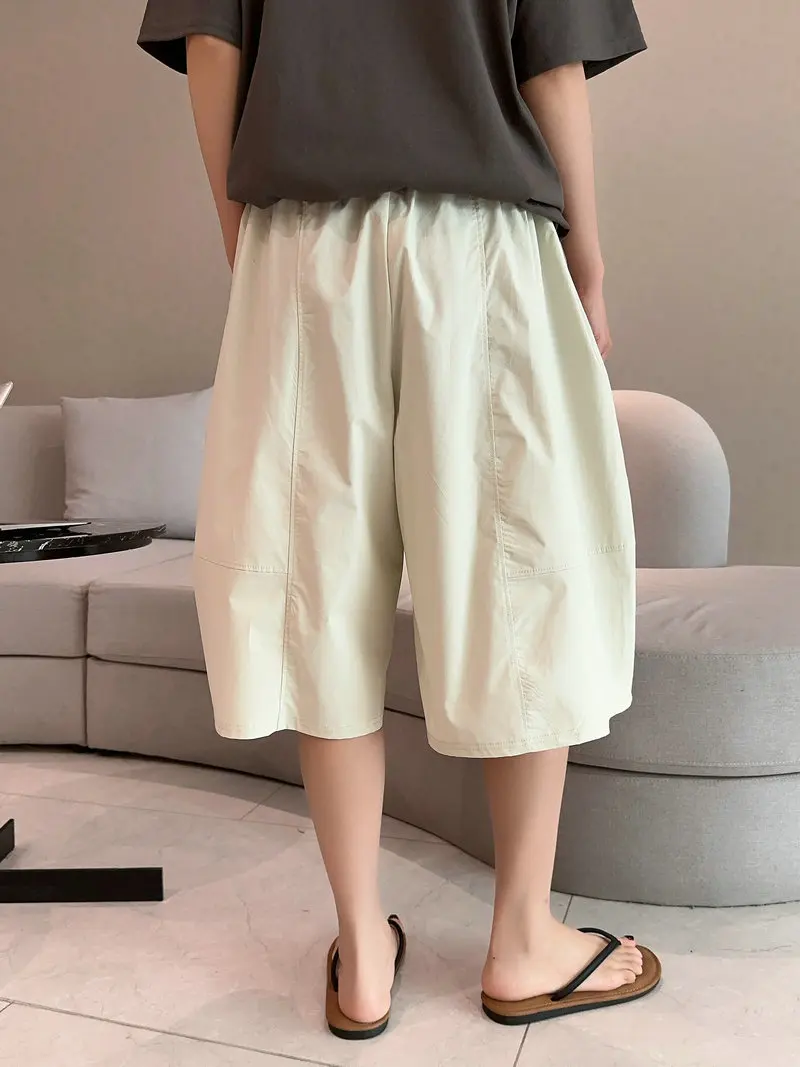 2025 New Women's Cropped Pants Summer Cooling Lightweight Wide-Leg Plus Size Casual Capris